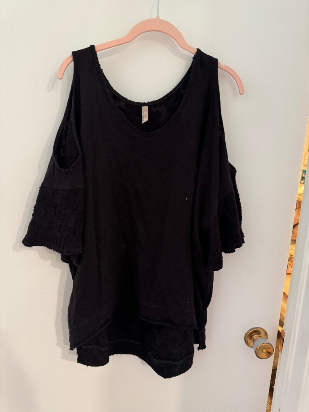 Free People cold shoulder top, black
